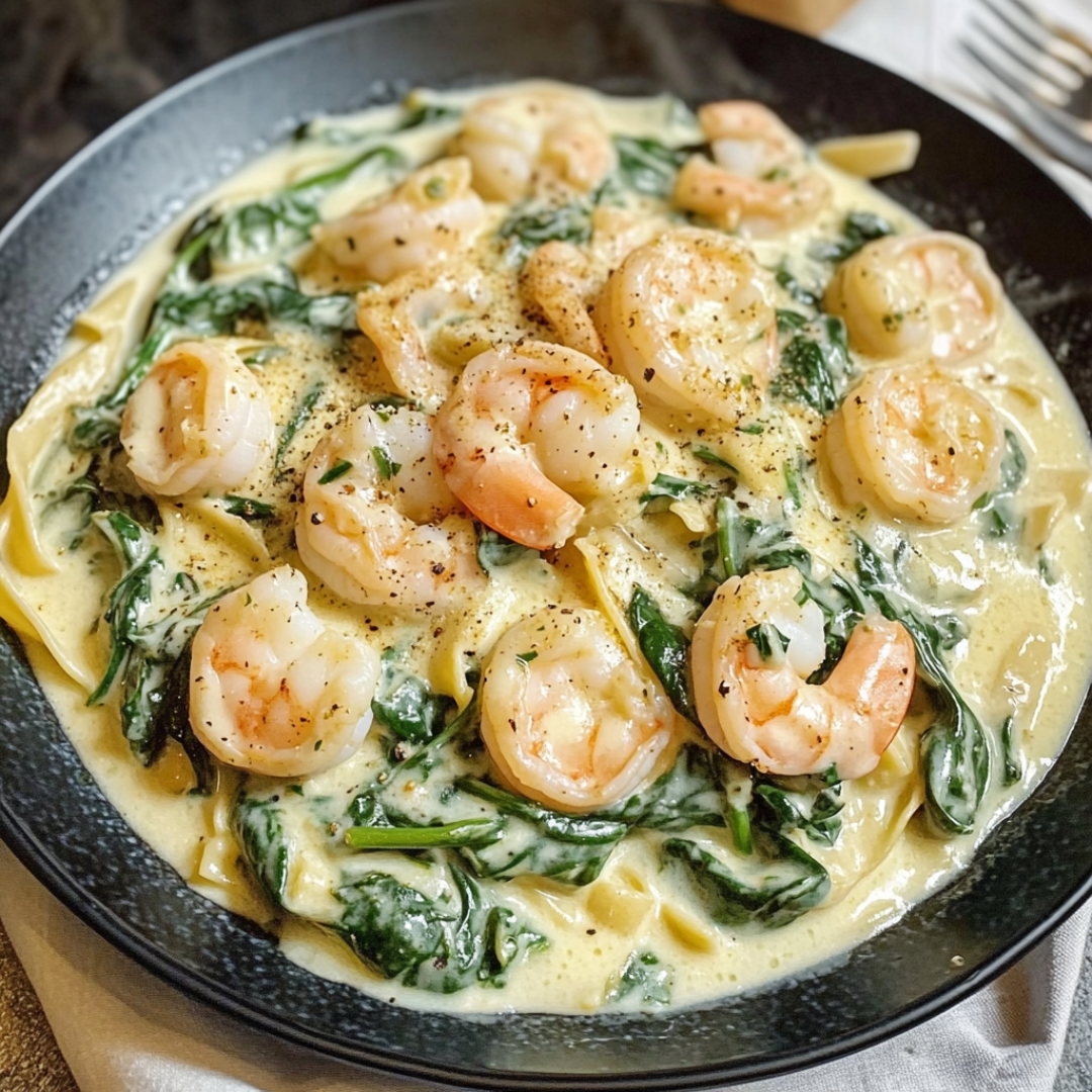 Shrimp and Spinach Alfredo - Full Recipe