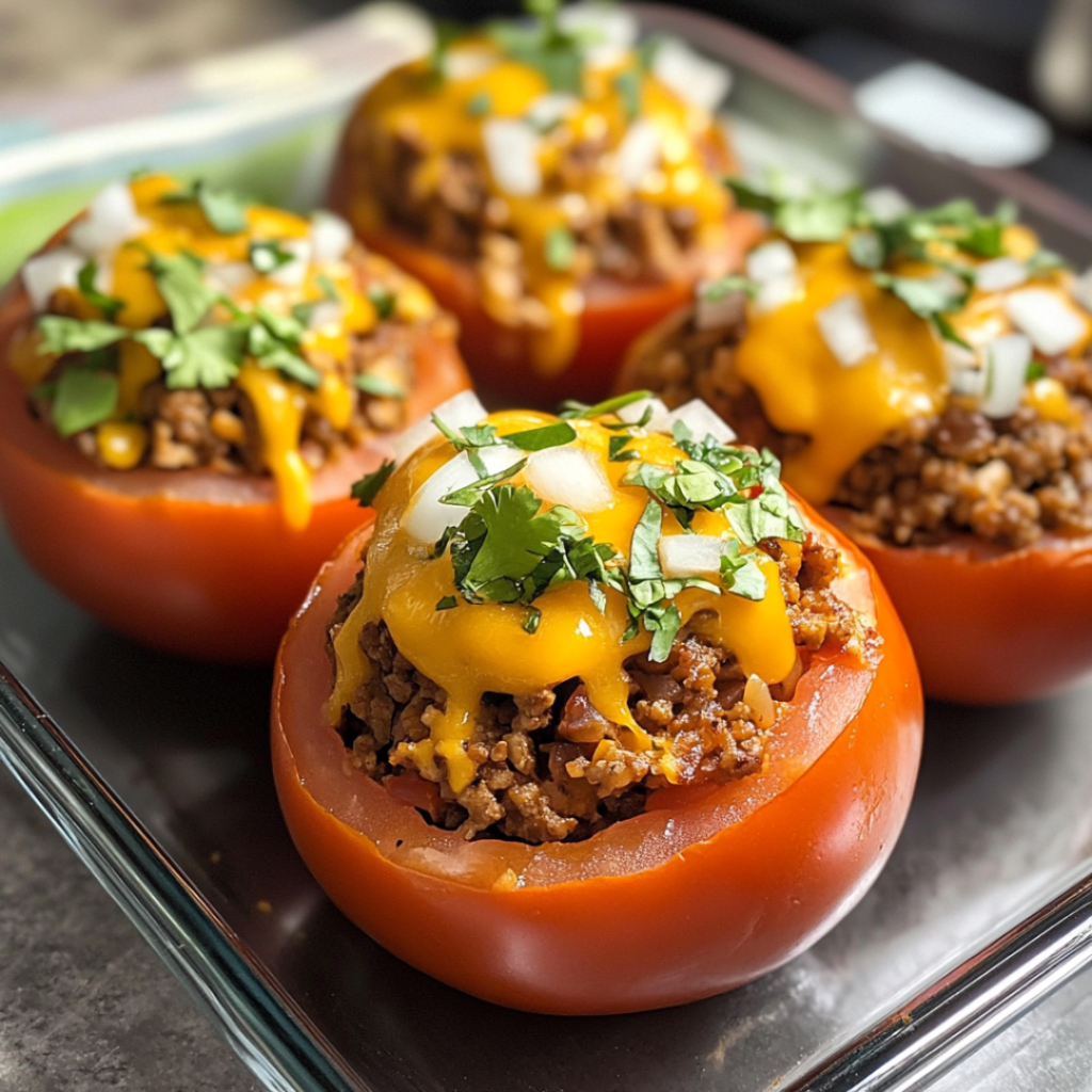 Taco-Filled Tomatoes with a Zesty Twist