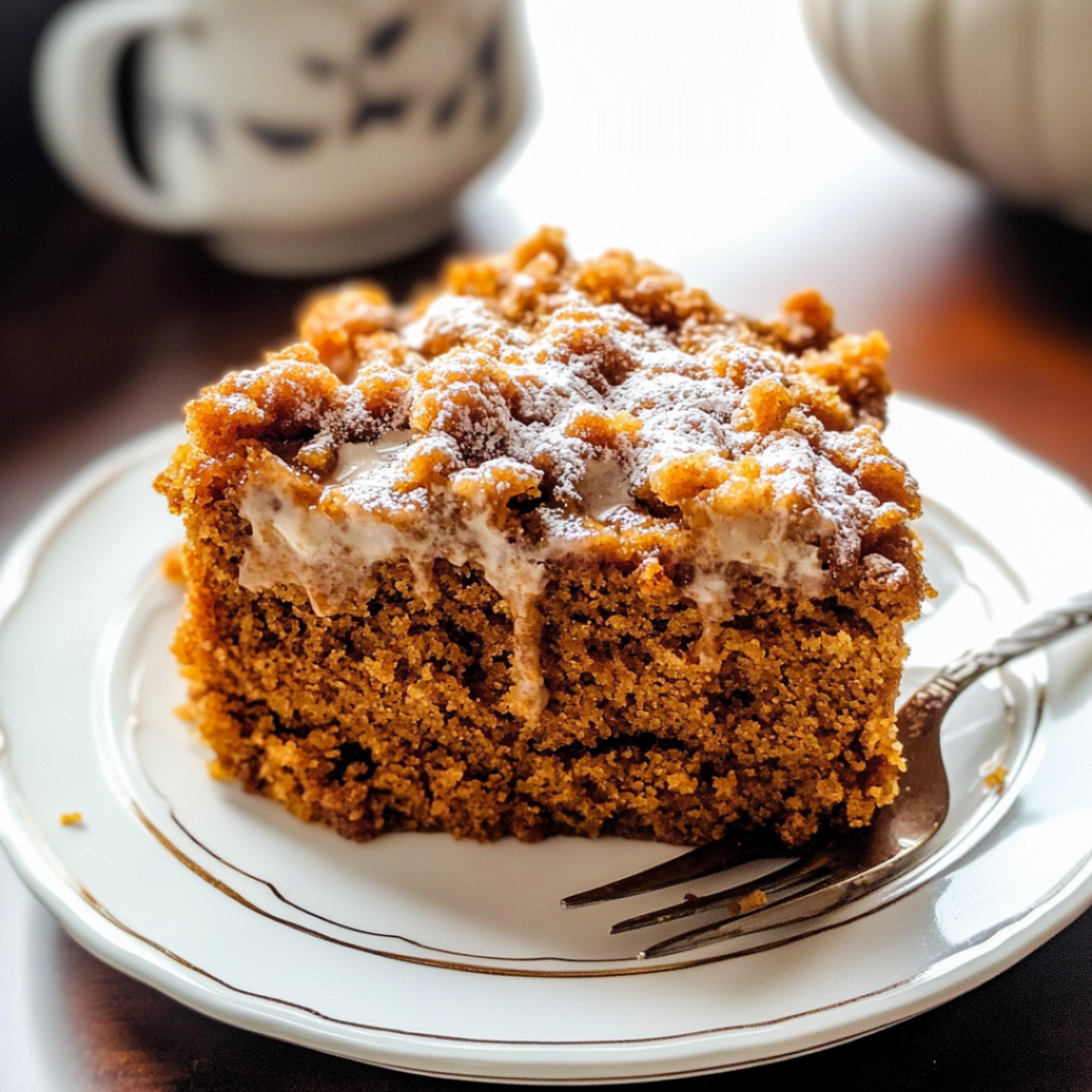 Pumpkin Coffee Cake with a Cinnamon Streusel Topping