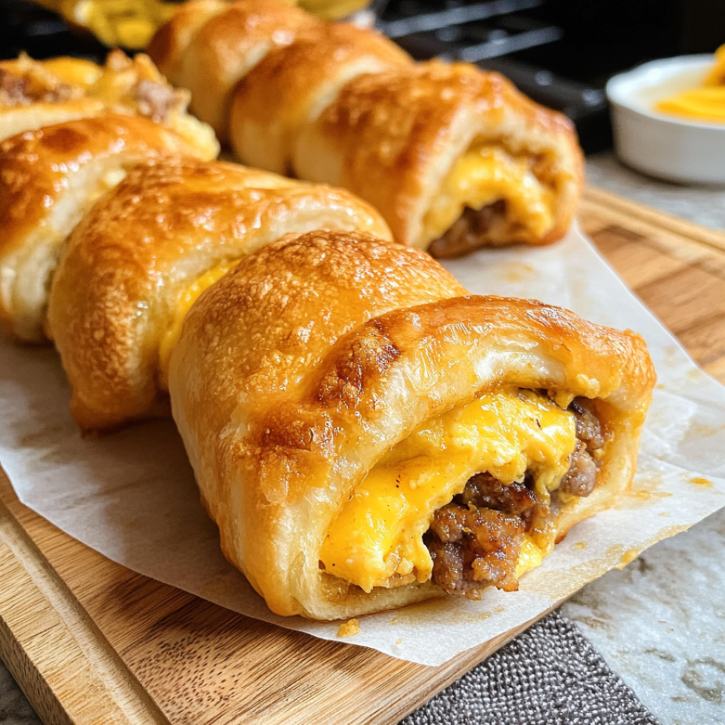 Savory Sausage, Egg, and Cheese Breakfast Roll-Ups