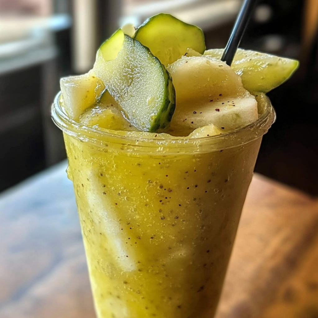 Chilled Pickle Slushy for a Refreshing Twist