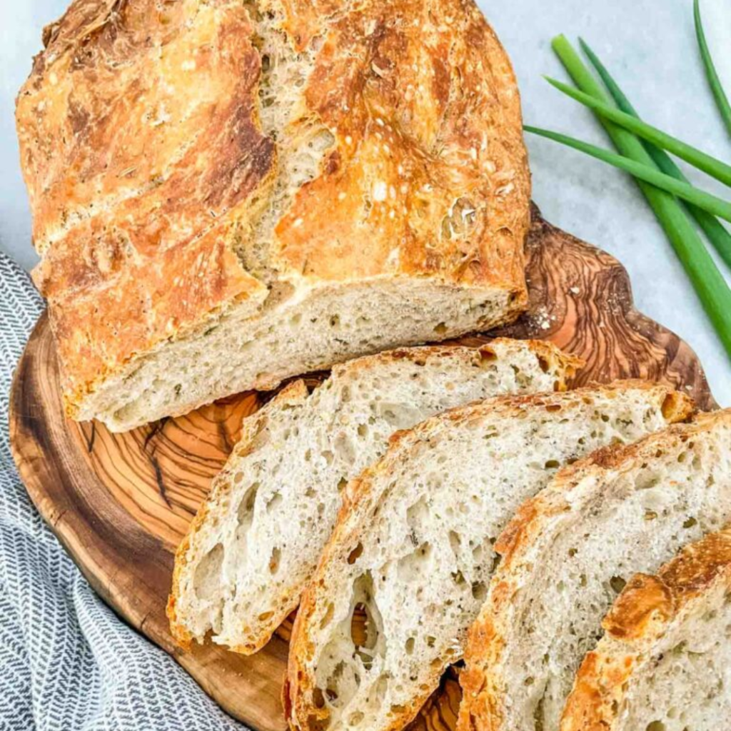 Aromatic No Knead Rosemary Garlic Bread