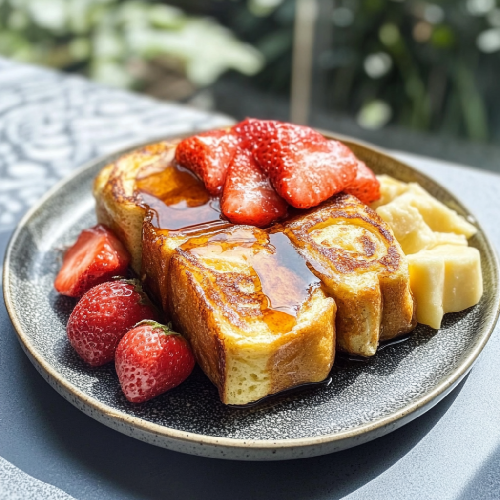 Hawaiian French Toast with Maple Syrup