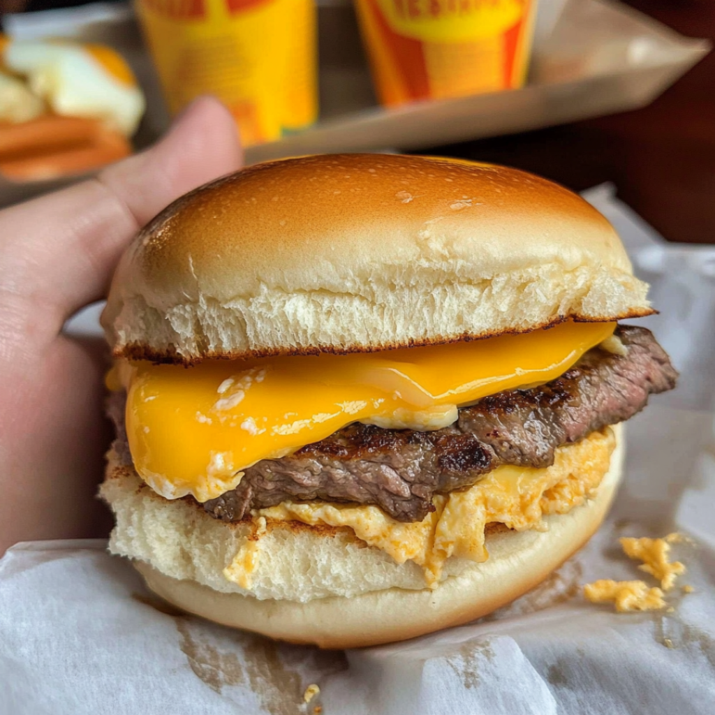 Savory Steak Egg and Cheese Bagel Inspired by McDonald’s