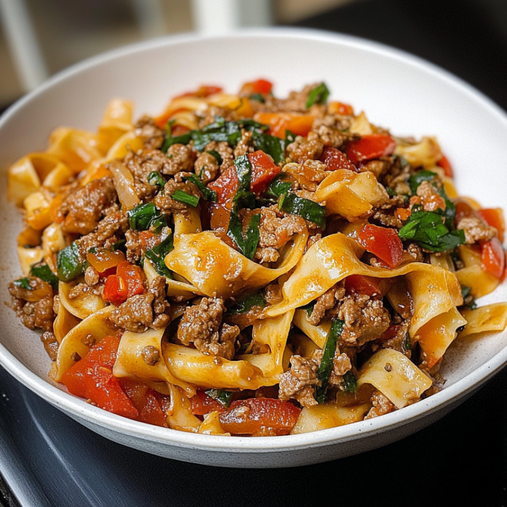 Spicy and Flavorful Italian Drunken Noodles