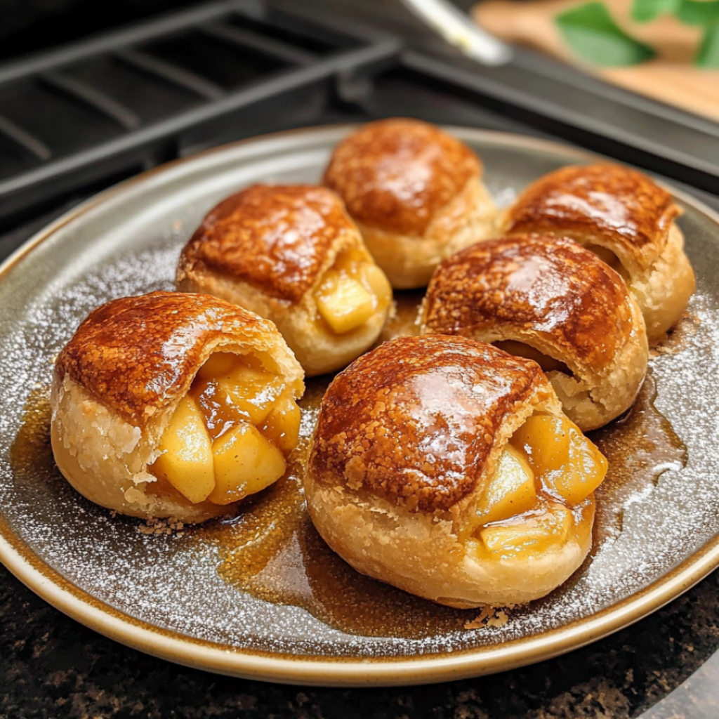 Warm and Gooey Apple Pie Bombs with Cinnamon Sugar Crust