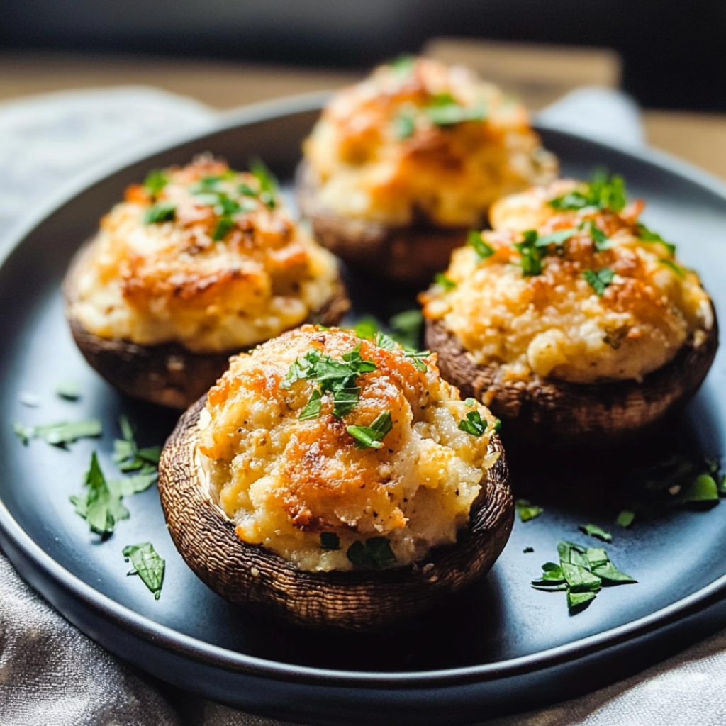 Savory Crab-Stuffed Mushrooms