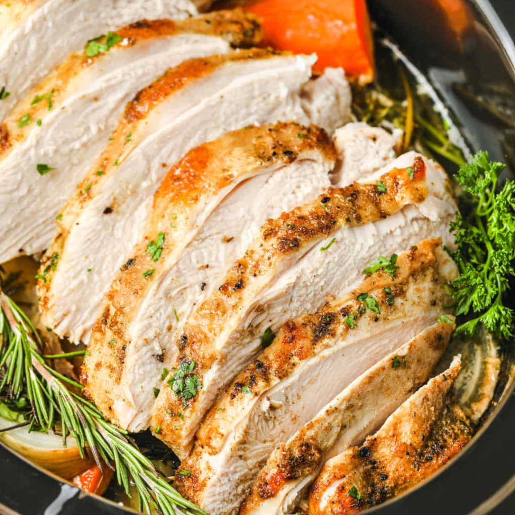 Tender and Juicy Slow Cooker Turkey Breast with Herbs