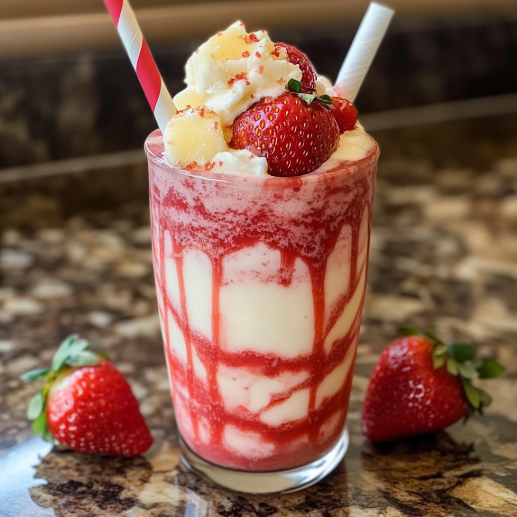 Tropical Strawberry Smoothie with Creamy Coconut Twist