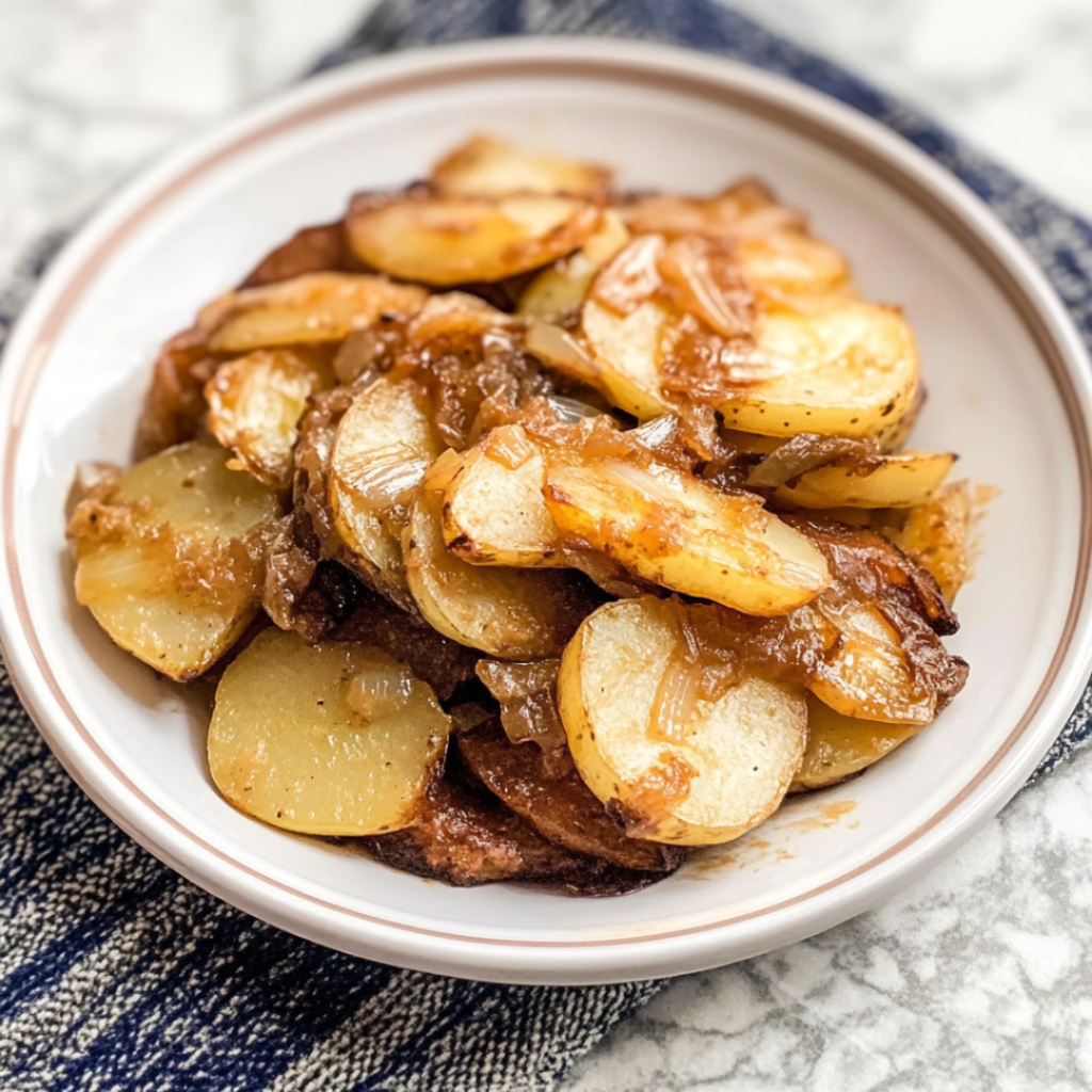 Tender Slow Cooker Potatoes with Onion