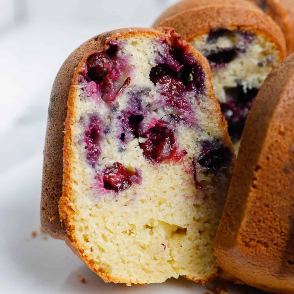 Fluffy and Moist Blueberry Bundt Cake