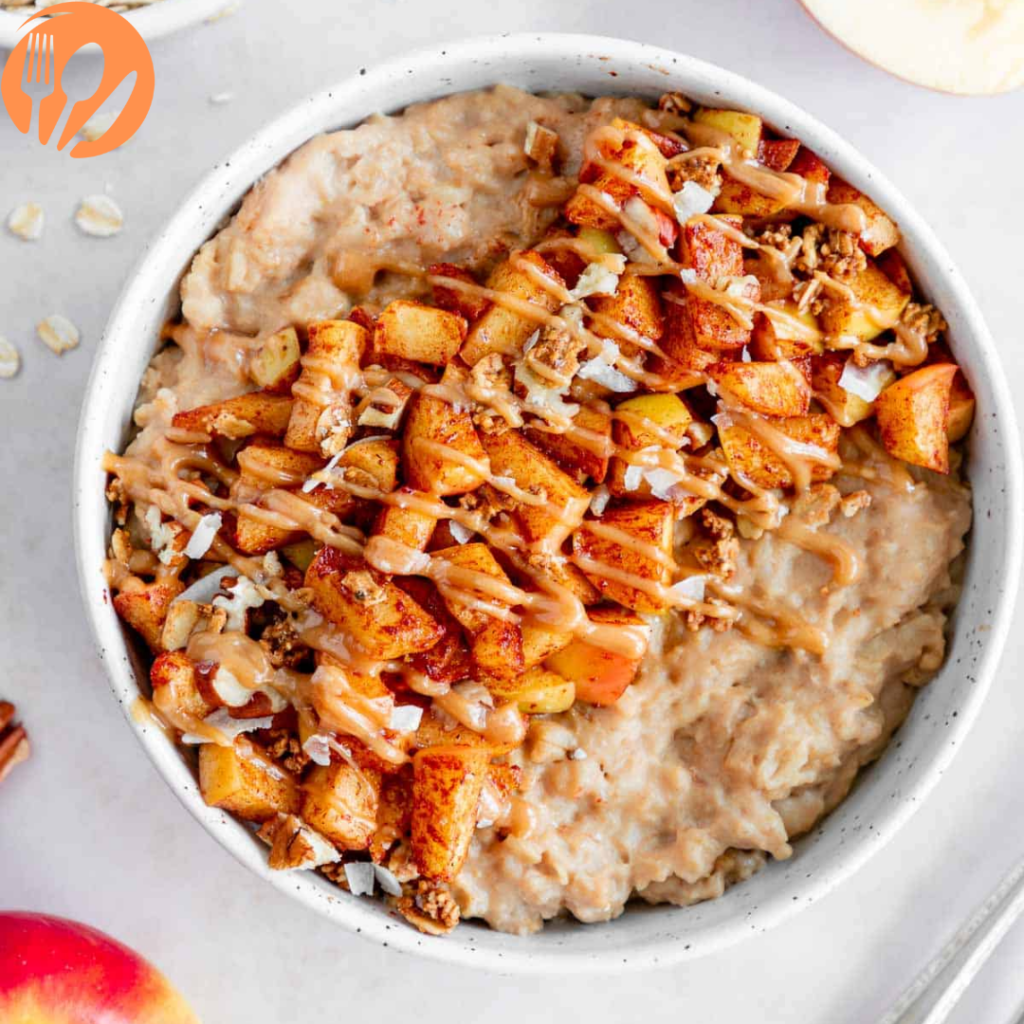 Warm Caramel Apple Oatmeal Bake