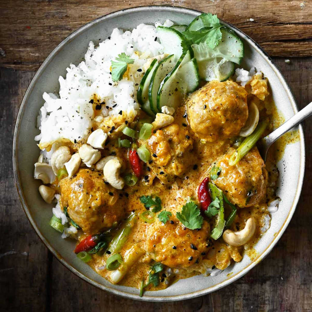 Thai Coconut Curry Chicken Meatballs