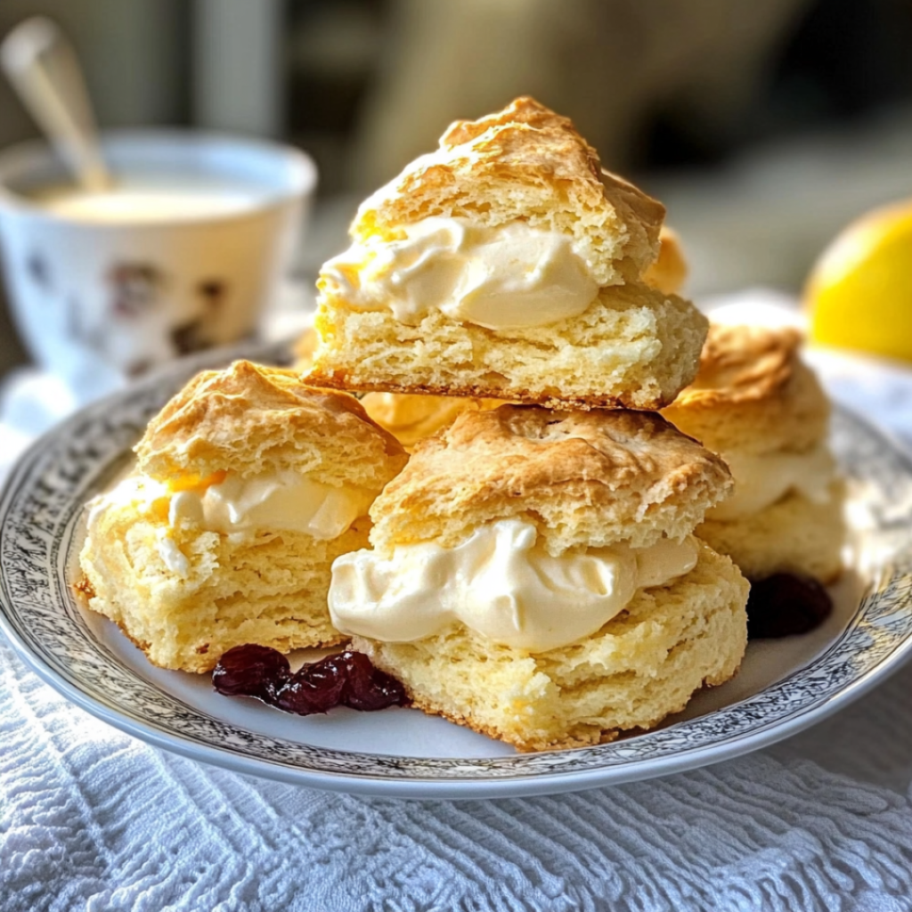 Light and Fluffy Lemon Cream Scones