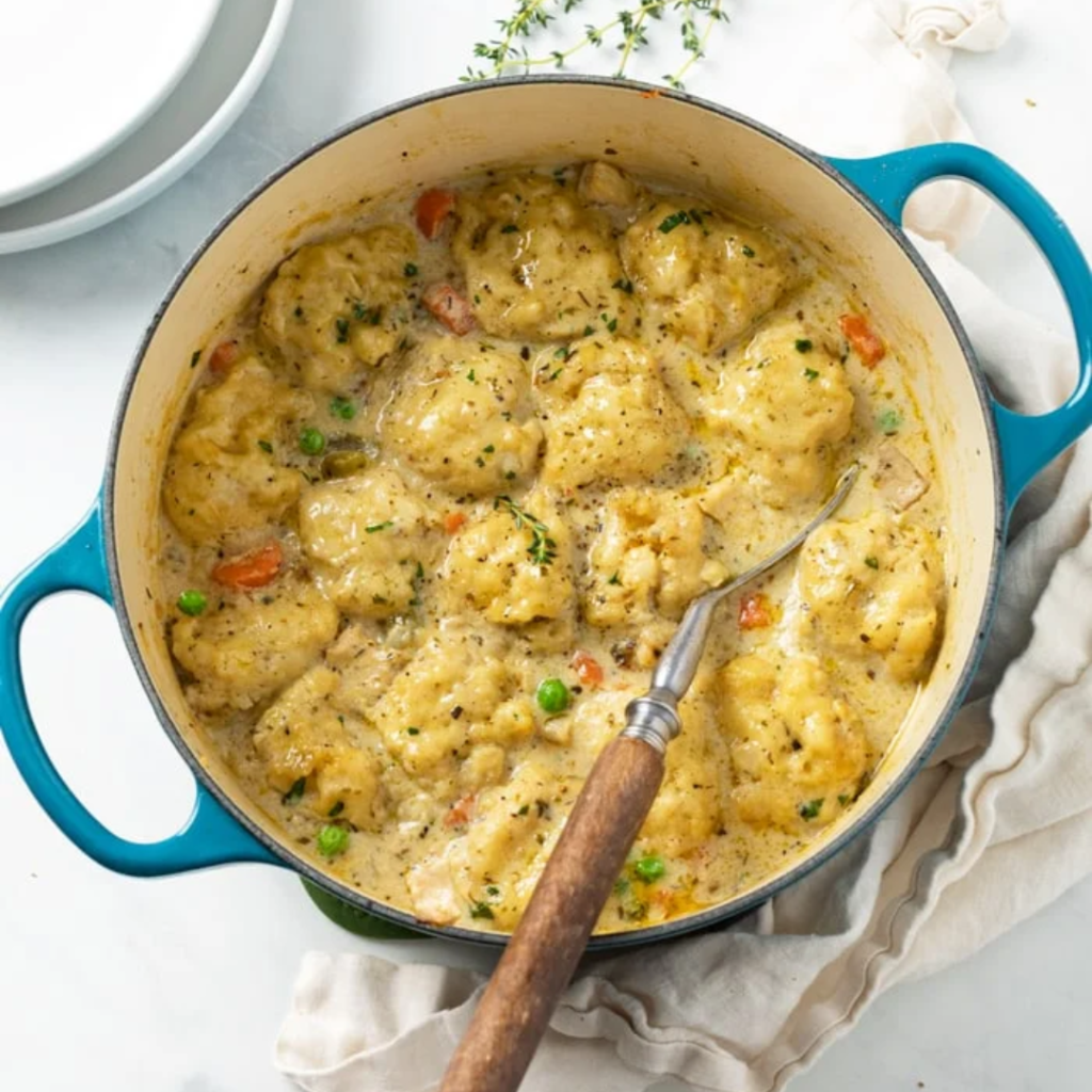 Comforting Chicken & Dumplings in a Bowl