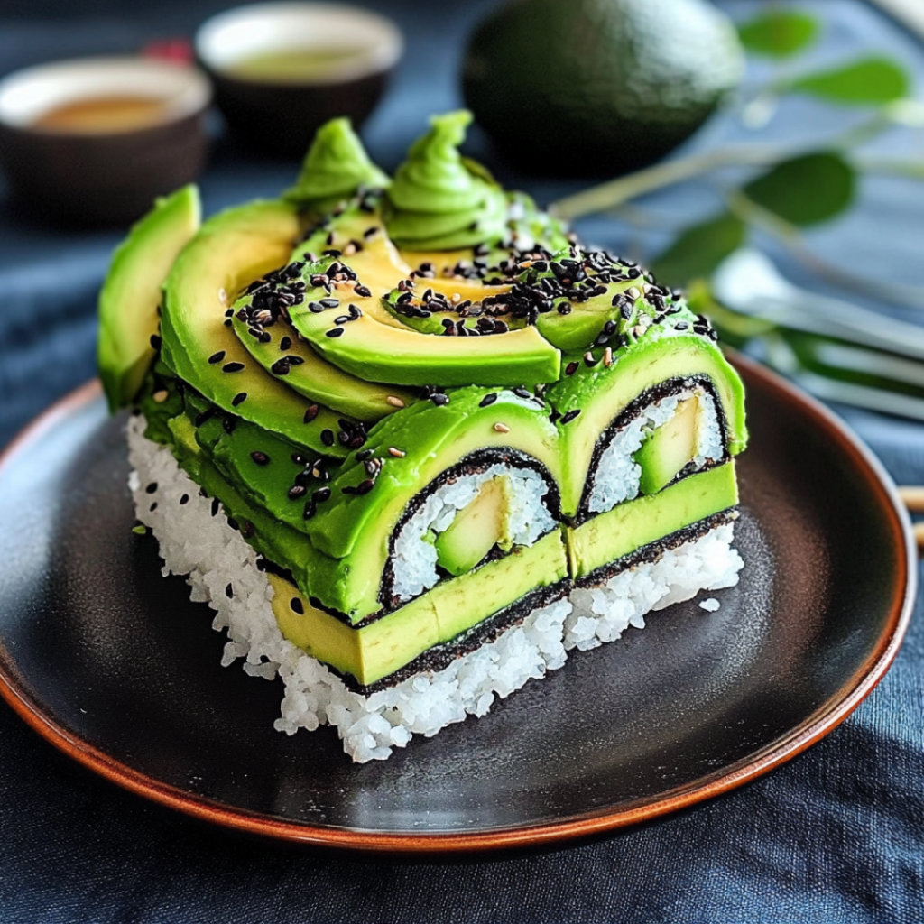 Layered Avocado Sushi Cake