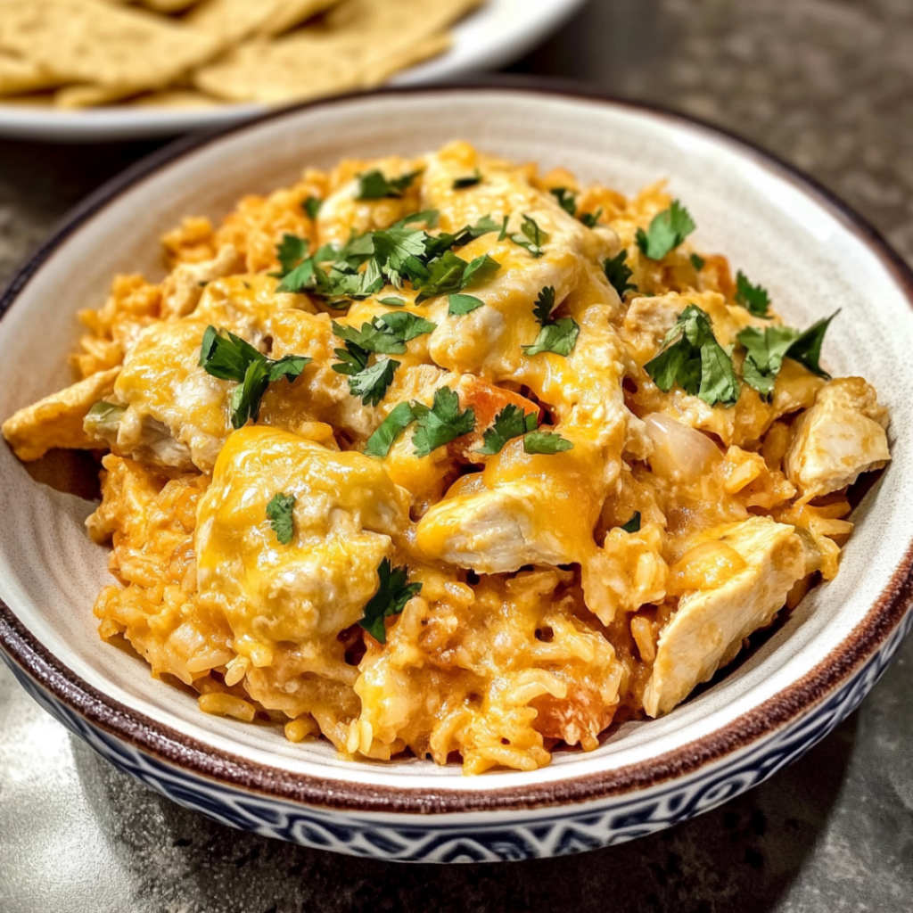 Cheesy Mexican Chicken and Rice