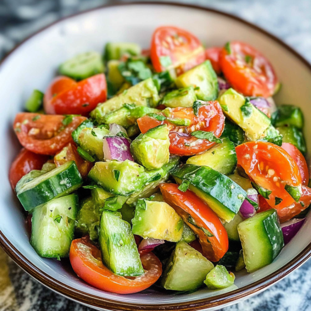 Cucumber Tomato Avocado Salad