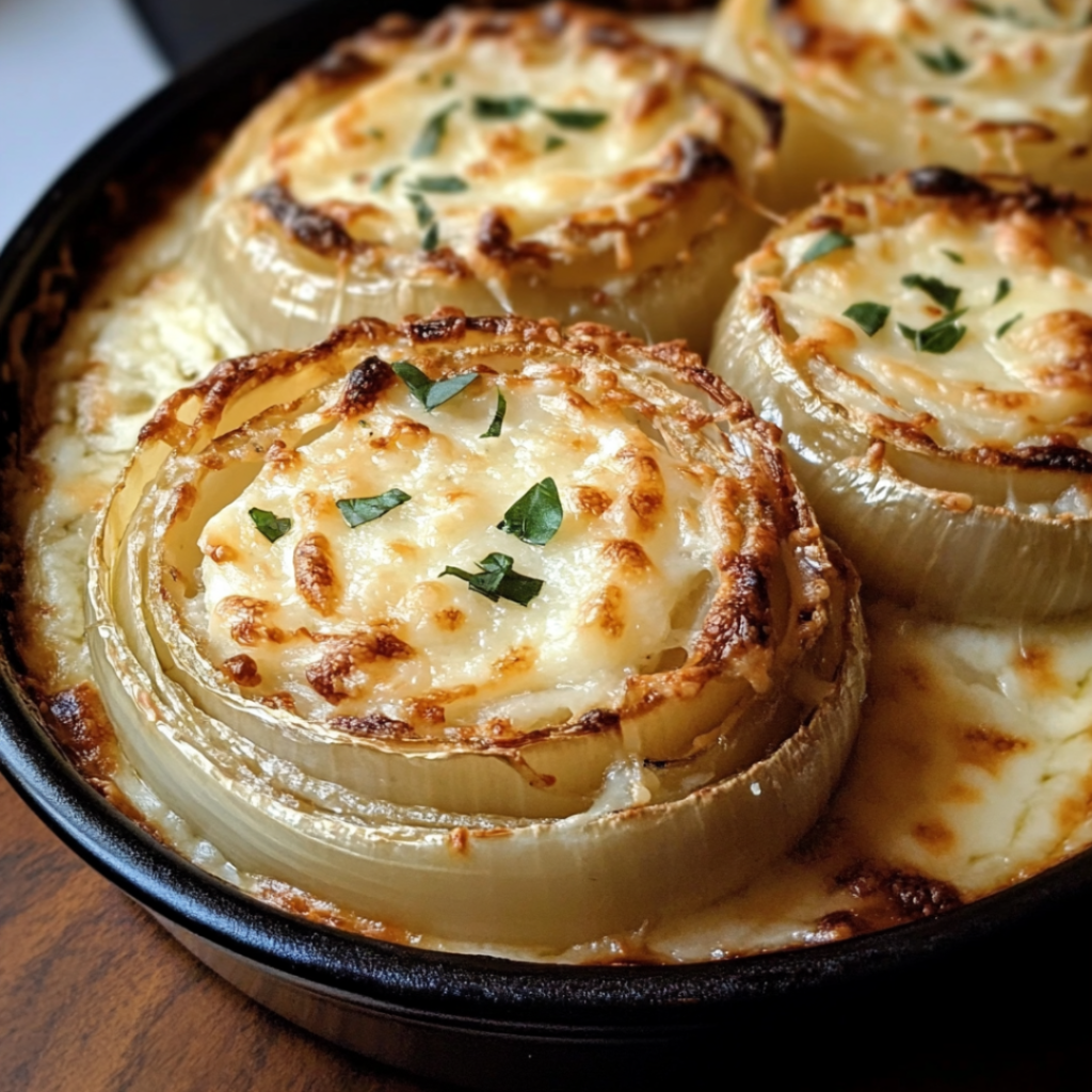 Creamy Baked Onions with Asiago Cheese