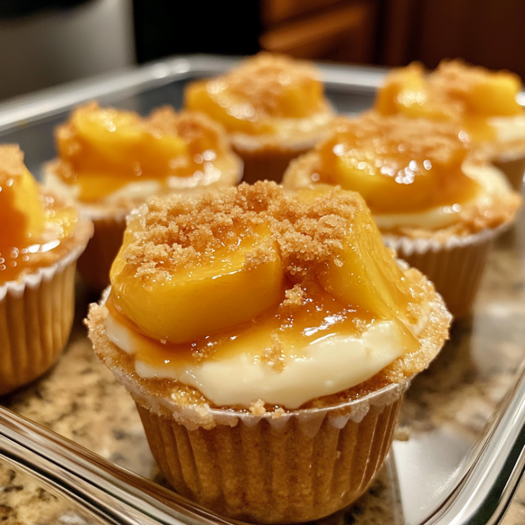 Peach Cobbler Cheesecake Cups