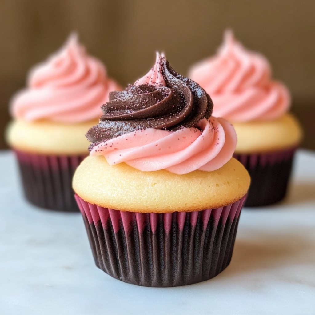 Neapolitan Cream Cupcakes