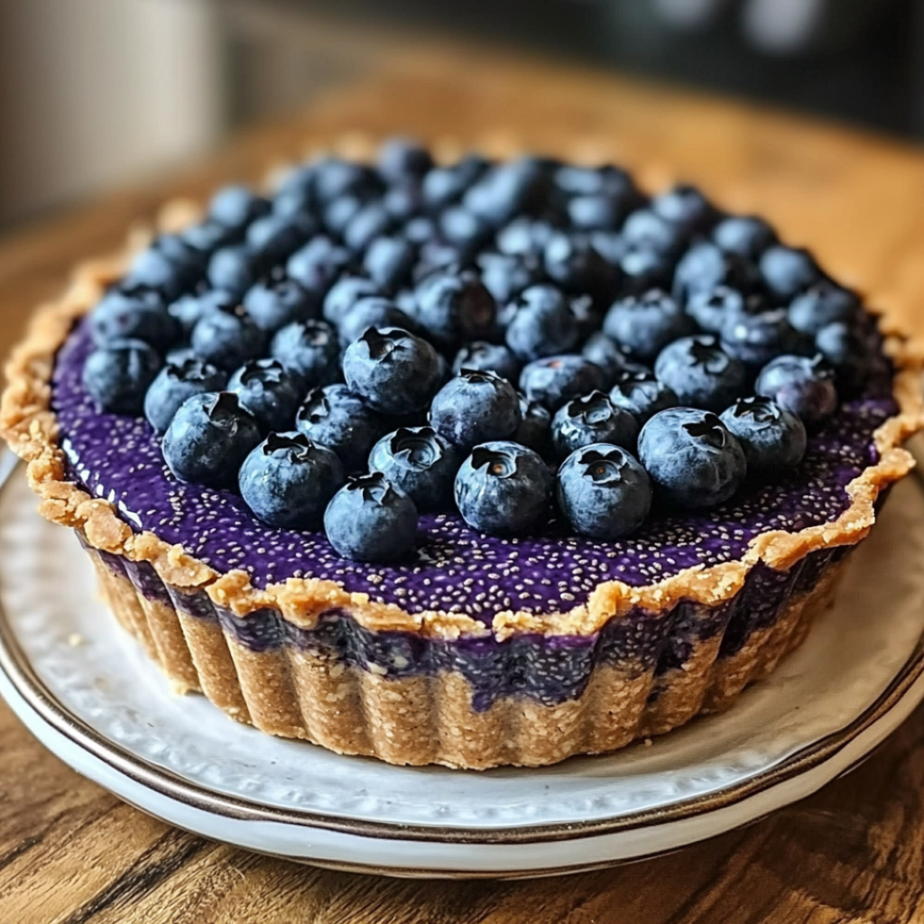 Refreshing No-Bake Blueberry Chia Seed Pie