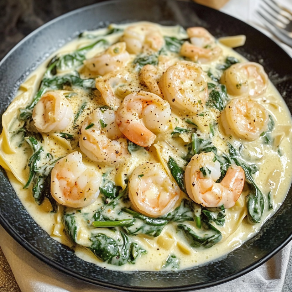 Shrimp and Spinach Alfredo