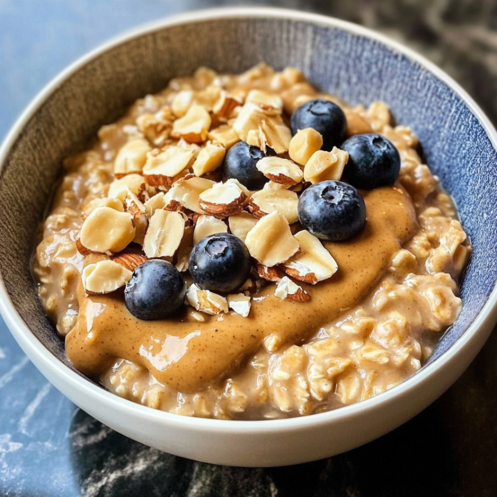 Creamy Peanut Butter Oatmeal Bowl