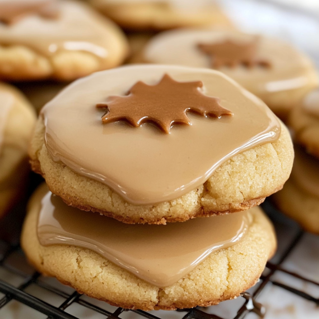 Maple Cookies Topped with Sweet Maple Icing