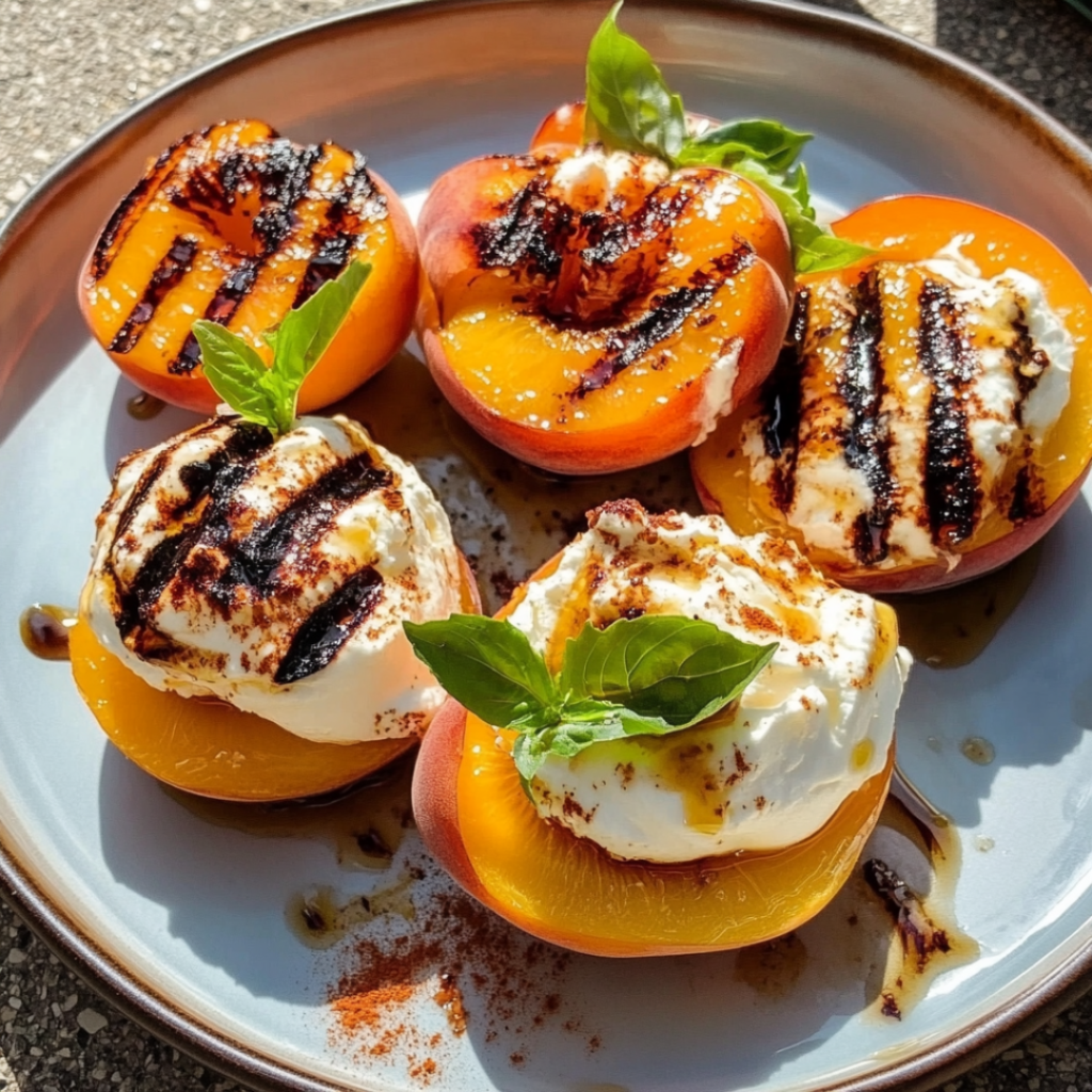 Grilled Peaches with Vanilla Bean Mascarpone