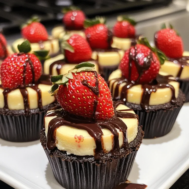 Chocolate Strawberry Mini Cheesecakes