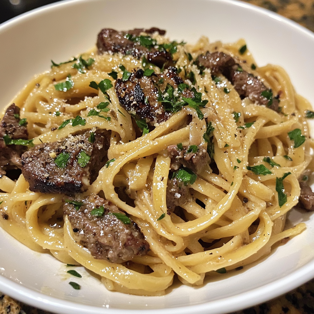 Garlic Butter Linguine Beef