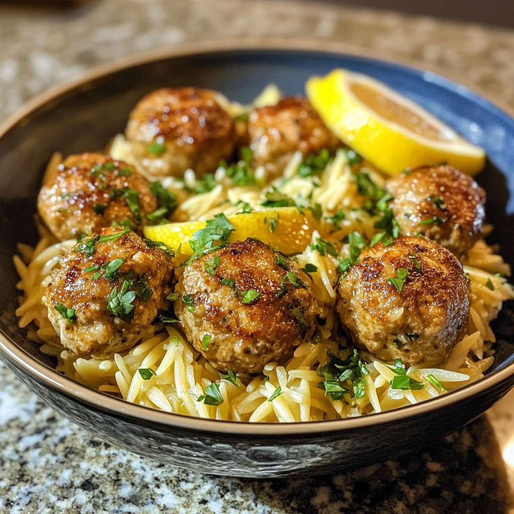 Greek Chicken Meatballs Lemon Orzo Greek Chicken Meatballs Lemon Orzo