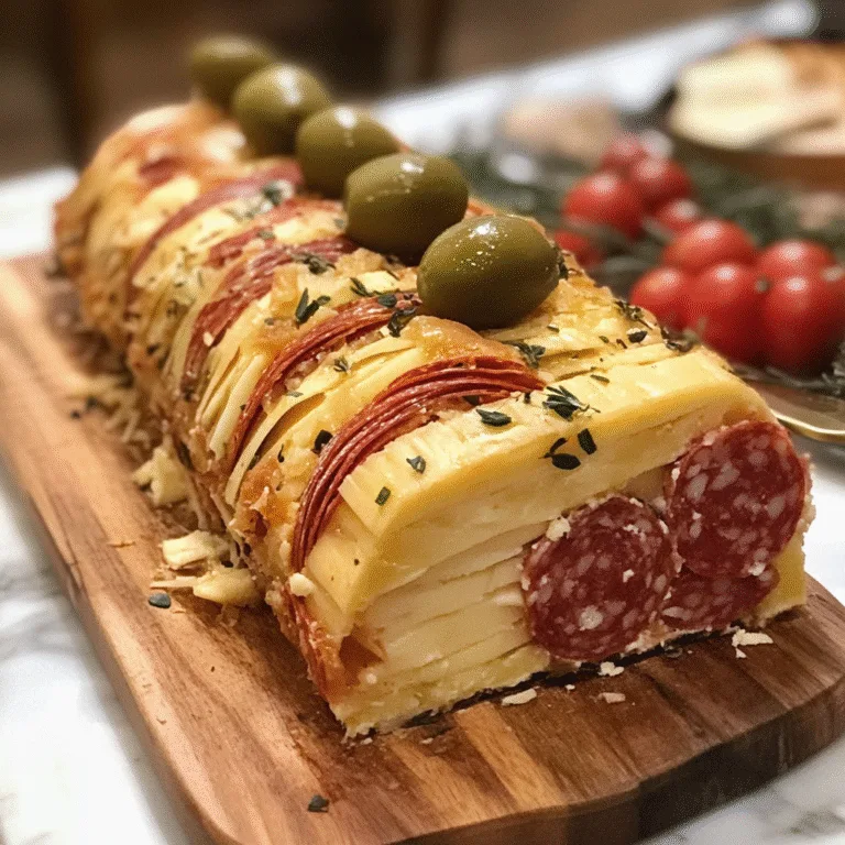 Holiday Antipasto Cheese Log