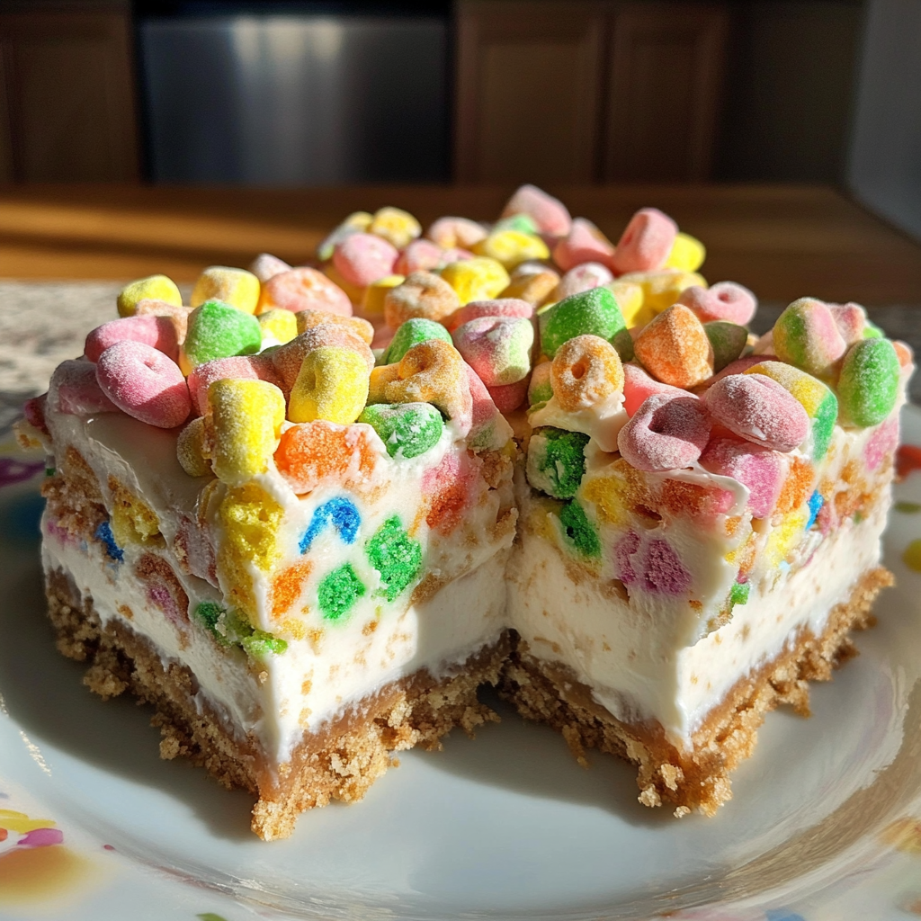 Lucky Charms Cheesecake Bars