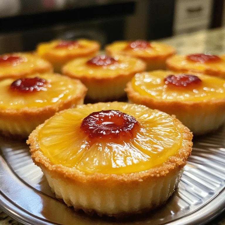 Mini Pineapple Upside Down Cheesecakes