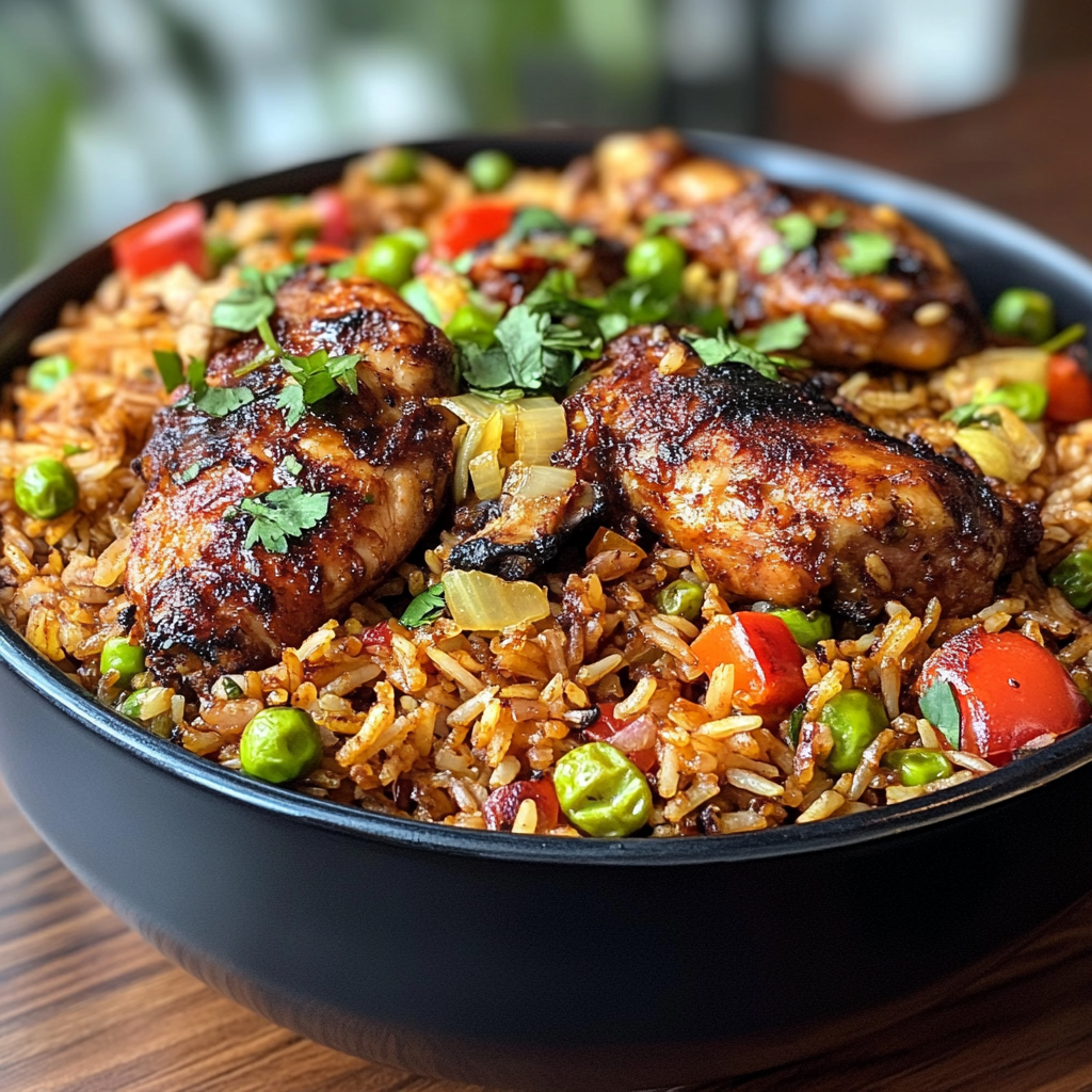 One Pot Jerk Chicken Rice