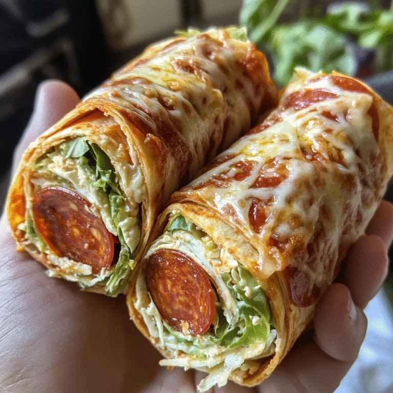Pepperoni Pizza Caesar Wraps