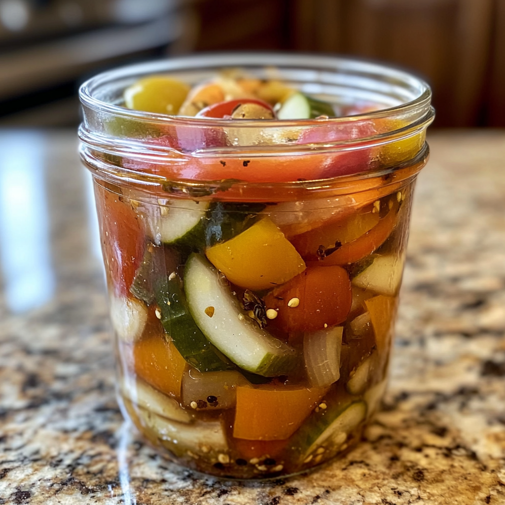 Pickled Tomato Cucumber Onion