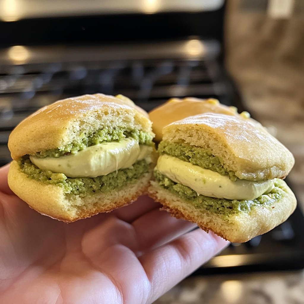 Pistachio Cream Stuffed Cookies
