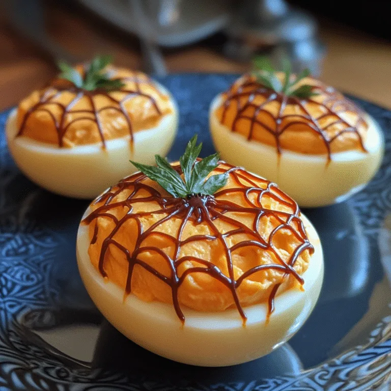 Spiderweb Deviled Eggs