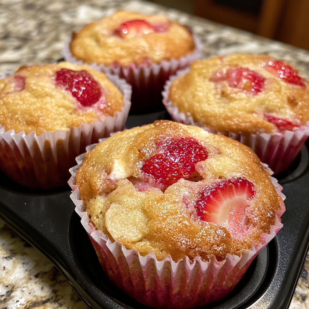 Strawberry Banana Yogurt Muffins